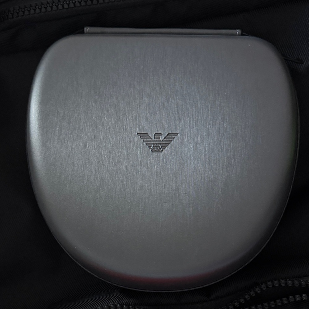 Emporio Armani dark gray eyeglass case